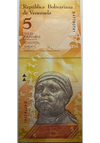 Venezuela 2007 Yılı 5 Bolivares Kağıt Para Çil Unc Koleksiyon Para