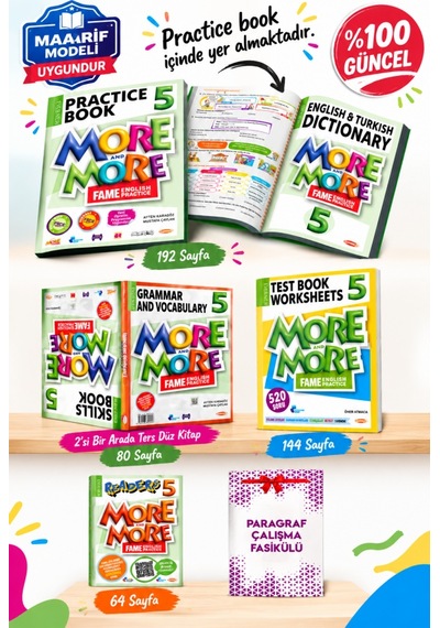 More And More 5. Sınıf Practice Book + Test Book Worksheets Seti