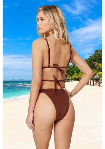 Ersefa Tasarım Bikini Takımı Yüksek Konfor Klora Dayanıklı Su Sporları İ Kahverengi