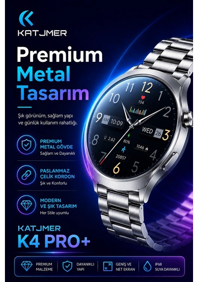Kavisli Cam Tasarımlı Akıllı Saat Amoled Ekran Üç Kordonlu Günlük Kullanım Seti