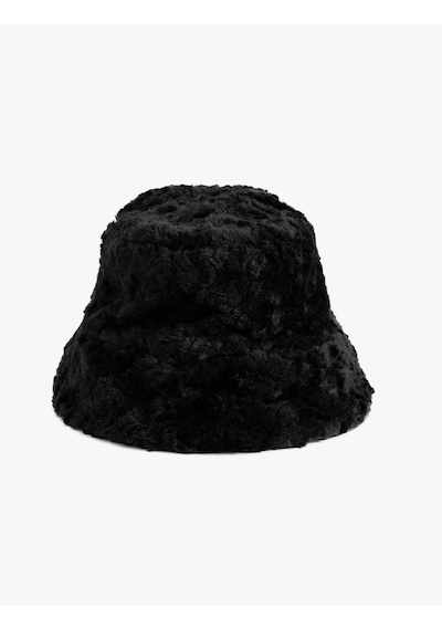 Koton Peluş Bucket Şapka Siyah 5wak40009aa Siyah