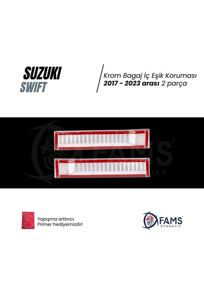 Suzuki Swift 2017-2023 Krom Bagaj İç Eşik Koruma 2 Prç. P.çelik