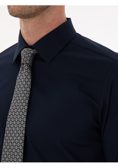 Cacharel Lacivert Slim Fit Pamuk Karışımlı Gömlek