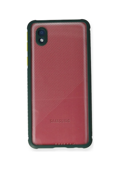 Samsung Galaxy Uyumlu A01 Core Kılıf Miami Şeffaf Silikon -  Koyu Yeşil Çok Renkli
