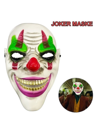 Delirten Gülüş Psikopat Palyaço Temalı Joker Maskesi 5691 "