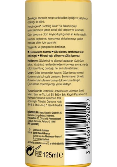 Neutrogena Soothing Clear Tonik 125 ML x3