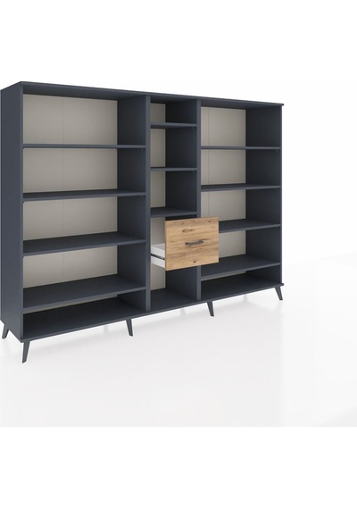Hyperion Dolap 11 Raflı 3 Çekmeceli 220x44x163 Antrasit-antrasit Antrasit-antrasit/çam Hyperion Dolap 11 Raflı 3 Çekmeceli 220x44x163 Antrasit-antrasit Antrasit-antrasit/çam