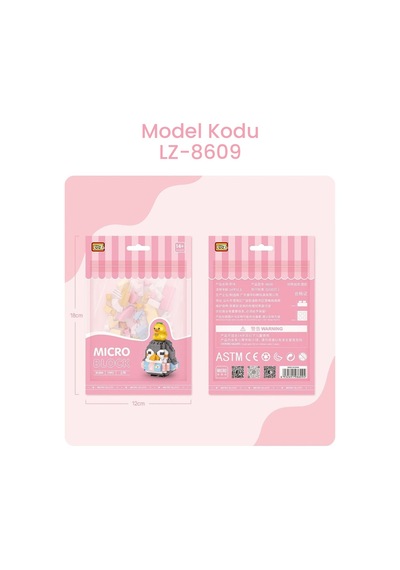 Loz Micro Block 4'lü Sevimli Hayvan Seti 4 Farklı Model Dekoratif Oyuncak Yapım Seti Yapı Blok Seti