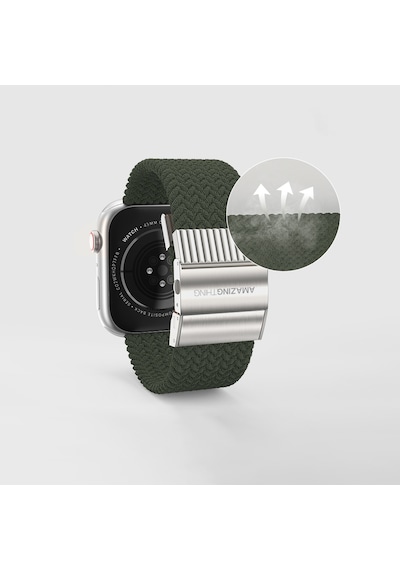 Watch 7 41mm Amazingthing Titan Weave 2.seri Sport Örgü Kordon Koyu Yeşil