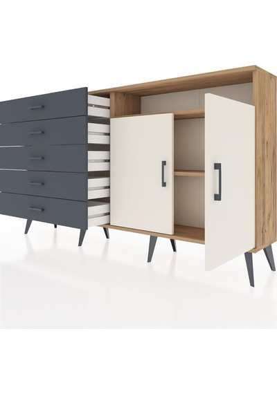 Arges Konsol 2 Raflı 5 Çekmeceli 2 Kapaklı 176x30x99 Çam-aytaşı/a Çam-aytaşı/antrasit Arges Konsol 2 Raflı 5 Çekmeceli 2 Kapaklı 176x30x99 Çam-aytaşı/a Çam-aytaşı/antrasit