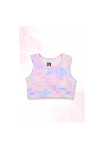 Beniizle Batik Desenli Şort Etekli Crop Kız Çocuk Sporcu Takım Pembe