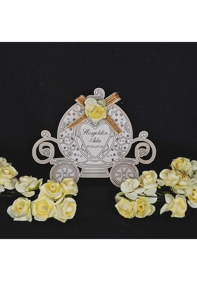 Lavanta Tasarım 25 Adet Nişan Nikah Hatıra At Arabası Magnet