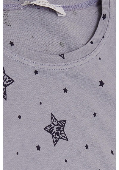 Macawı Breeze Kız Çocuk Pijama Takımı Yıldız Desenli 1.5-5 Yaş, Lila-lila Lila