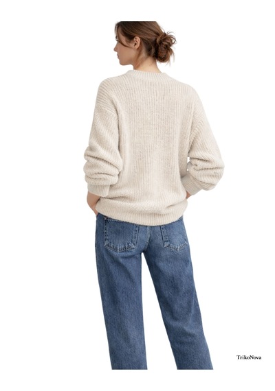 Trikonova Oversize Triko Kazak Ekru