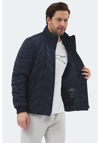 Slazenger Beast Erkek Dik Yaka Fermuarlı Lacivert Mont & Kaban Lacivert