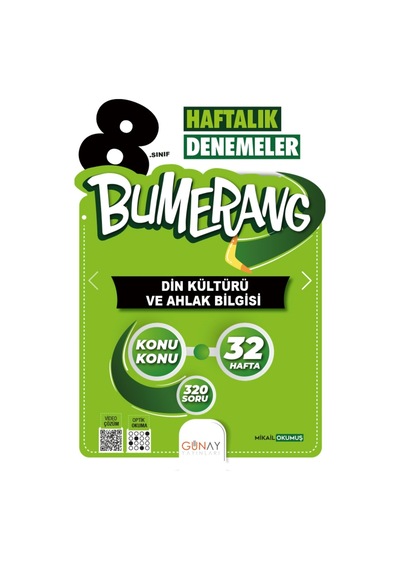 Günay Yayınları 8.sınıf Bumerang 32 Haftalık Din Kültürü Ve