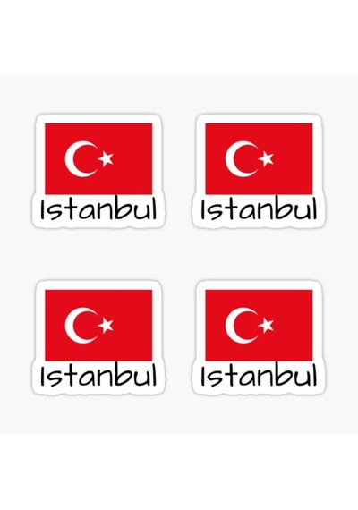 Istanbul Bayrak Sticker Oto Etiket Araba Yapıştırma 13Cm