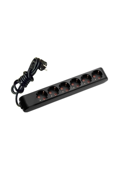 Multi-let Siyah 6'lı Topraklı Çocuk Korumalı Grup Priz-2 Metre 2 M
