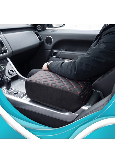 Kia Venga Uyumlu Oto Kol Dayama Sünger Kolçak Minderi Siyah Deri Kırmızı Dikiş