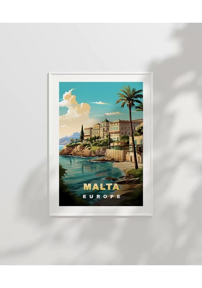 Çerçevesiz Poster Malta Sahil Manzarası Ve Akdeniz Huzuru
