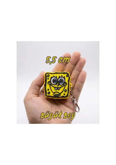Sünger Bob Kare Pantolon 3d Baskı Fidget Clicker Anahtarlık - Sağlam Metal Askılı Çok Renkli