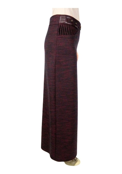 Ermanlar Kadın Bordo Kumaş Uzun Etek Erm157-Bordo-38 Bordo