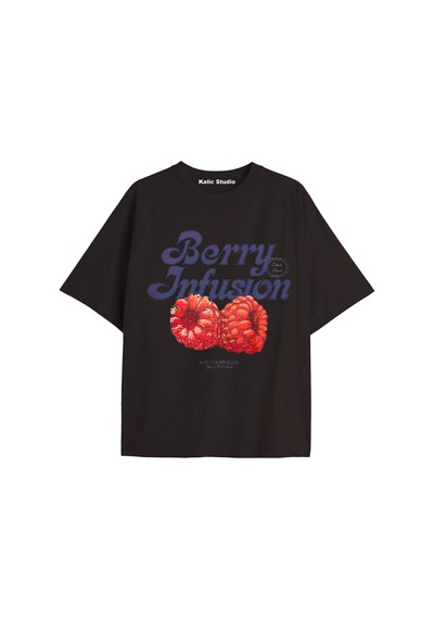 Kalic Studio Kadın Oversize Berry Infusion Tshirt Siyah