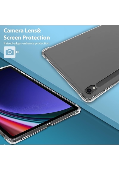 Samsung Uyumlu Galaxy Tab S9 X710 S9 Fe X510 Kılıf Darbelere Dayanıklı Şeffaf Kapak X716 X718 X516