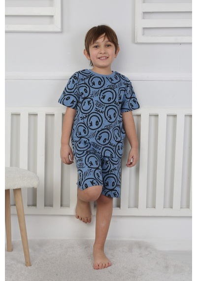 Bunny Hopp Şortlu Erkek Çocuk Pijama Takımı %100 Pamuk Desenli Yazlık 3-8 Yaş Mavi Siyah Bunny Hopp Şortlu Erkek Çocuk Pijama Takımı %100 Pamuk Desenli Yazlık 3-8 Yaş Mavi Siyah