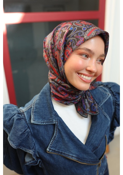 Silk Home Soft İince Pamuk Eşarp 73071-46 Siyah Mercan