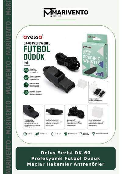 Delux Serisi Dk-60 Profesyonel Futbol Düdük Maçlar Hakemler Antrenörler Belirtilmemiş