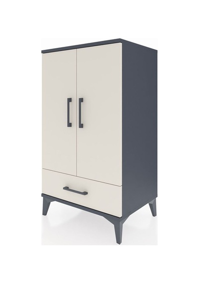 Hyperion Komodin 3 Raflı Tek Çekmeceli 2 Kapaklı 60x44x106 Antrasit-aytaşı Antrasit