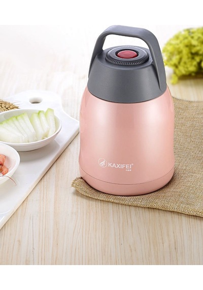 Pembe 304 Çelik 600 Ml Vakum Yemek Mama Saklama Termosu Sefertası Pembe