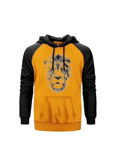 Lion Face Sarı Renk Reglan Kol Sweatshirt Sarı