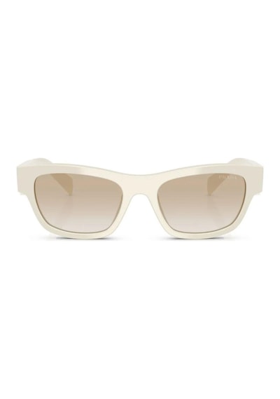 Prada Pr B09s 26a80m 52 Unisex Oval Beyaz Kemik Güneş Gözlüğü Beyaz