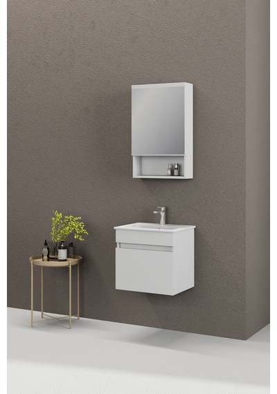 Biani Dalyan 50 Cm Banyo Dolabı Renk Mat Beyaz