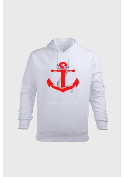 Efluce Erkek Kapüşonlu Sweatshirt, Gemi Çapası