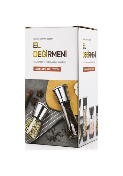 Mini Cam Hazneli Tuz Ve Baharat Öğütücü - Krom Kaplama