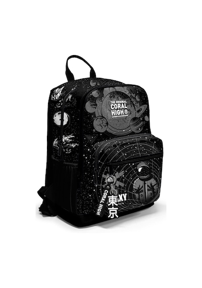 Coral High Dört Bölmeli Siyah Galaxy Ortaokul Çantası - Erkek Çocuk