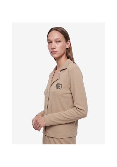 Koton Rahat Kalıp Düğmeli Uzun Kollu Viskon Karışımlı Kaşkorse Pijama Takımı Bej 7wlk40200mk Ekru Koton Rahat Kalıp Düğmeli Uzun Kollu Viskon Karışımlı Kaşkorse Pijama Takımı Bej 7wlk40200mk Ekru