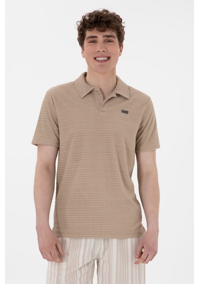U.S. Polo Assn. Erkek Regular Fit Polo Yaka Bej Tişört 50299989-VR011