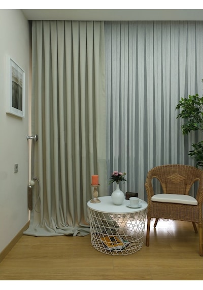 Evdepo Home Keten Krem Fon Perde Tek Kanat Krem