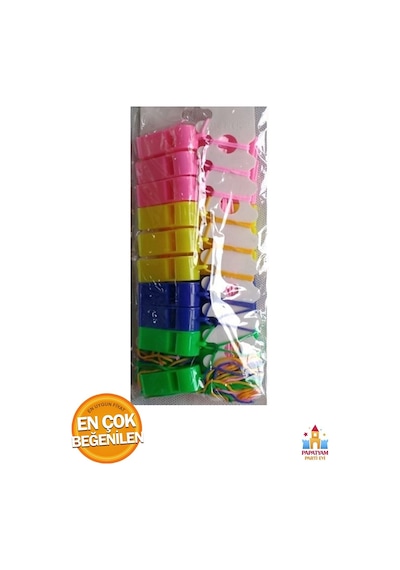 Plastik Renkli Düdük Seti 5 Adet: Eğlenceli Ve Canlı Renklerle Dikkat Çekici Çok Renkli