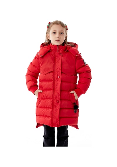 Benitto Kids Kız Çocuk Kapüşonlu Kışlık Şişme Mont 51356 Kırmızı