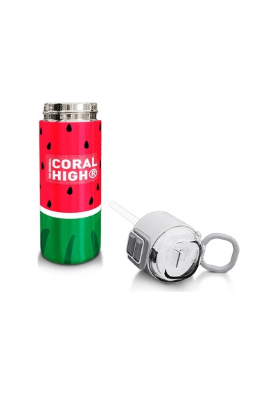 Coral High Kids Kırmızı Yeşil Karpuz Desenli Pipetli Ve Direkt İçim Çelik Termos 500 Ml 31866 Kırmızı - Yeşil