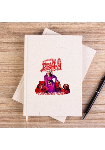 Death Scream Bloody Gore Çizgisiz Kanvas Defter Krem