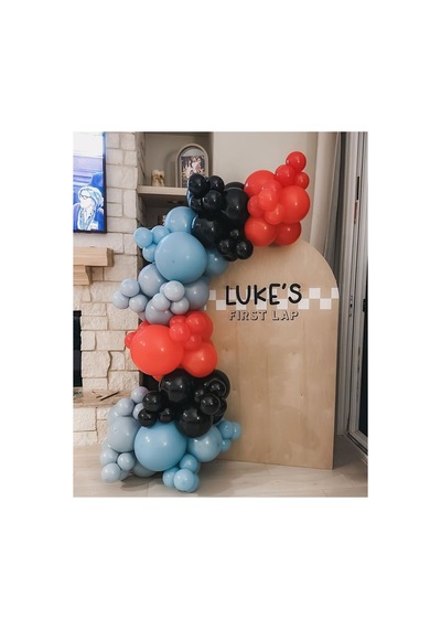 Pastel Siyah Kırmızı Fırtına Mavisi Ve Makaron Mavi Balon Zinciri 100 Adet Mix