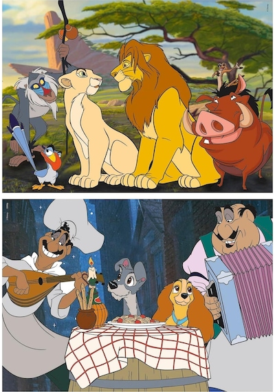 Educa 4-6 Yaş 2x48 Parça Disney Klasikleri Hayvanlar Puzzle - Erkek Çocuk Karton Puzzle 1 Adet