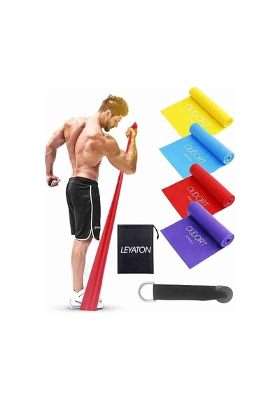 Leyaton 4'lü Pilates Bandı Seti +kapı Aparatı Çok Renkli Tek Ebat, 4pltsst