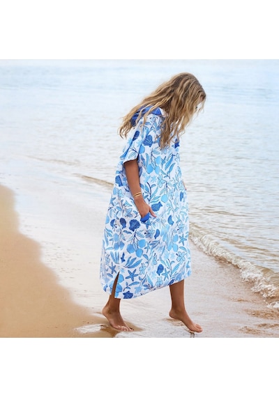 Dock And Bay Uv Korumalı Yetişkin Panço Design L Wavy Baby Mavi